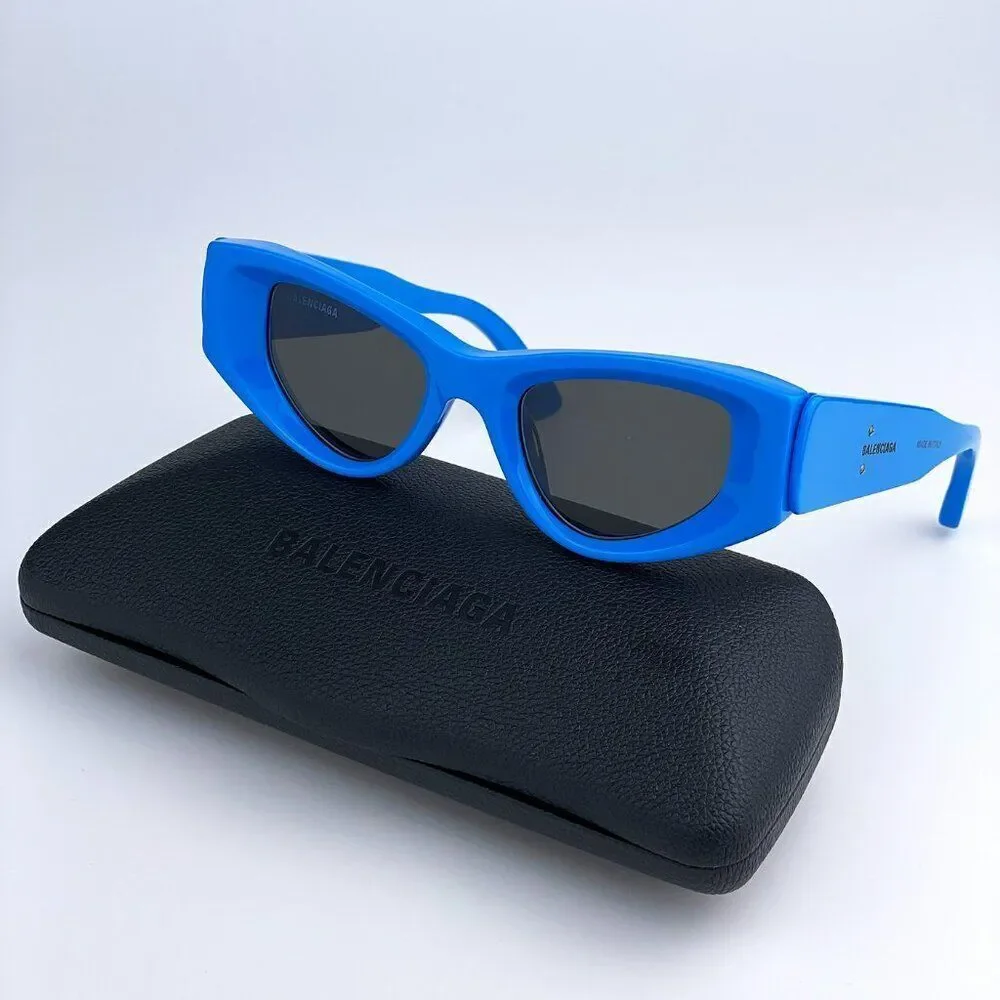 SALE! NEW Balenciaga BB0243S 004 Blue Grey Cat Eye Unisex Sunglasses